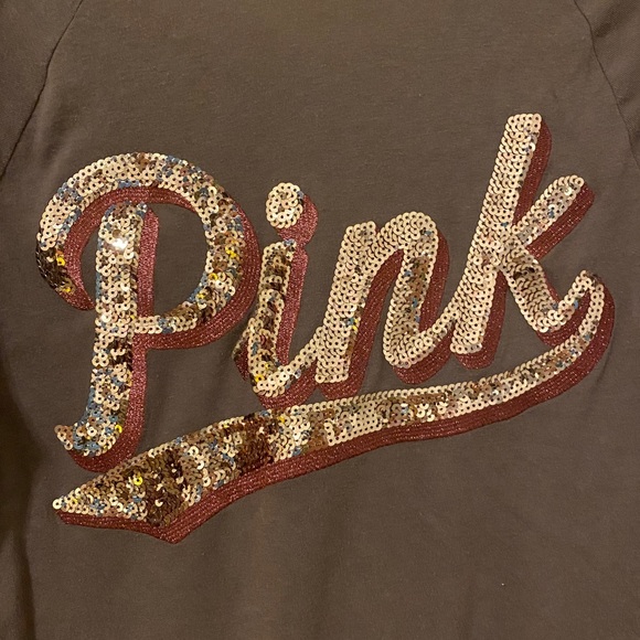 Victoria’s Secret PINK sequined v-neck tee - Picture 3 of 3